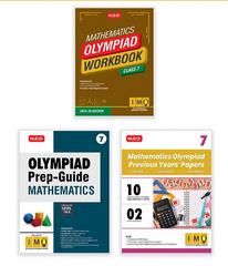 International Mathematics Olympiad (IMO) Workbook, Prep-Guide and Previous Years Papers (PYQs) with Mock Test Paper for Class 7 (Set of 3 Books) by MTG Learning