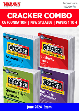 Cracker Combo: Papers 1 to 4 (Accounts, Law, Maths, LR & Stats, and Economics) Set of 4 Books for CA Foundation (2023 Syllabus) by Taxmann