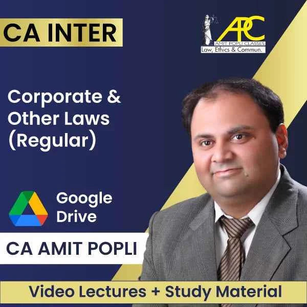 CA Inter Corporate & Other Laws (Regular) Video Lectures by CA Amit Popli (Download, 6 Months, 1.5 Views)
