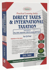 Commercial's Padhuka's (Practical Learning Series) Direct Tax & International Taxation Book for CA Final by CA G Sekar