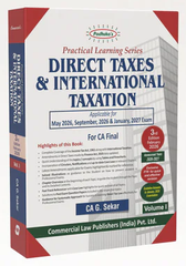 Commercial's Padhuka's (Practical Learning Series) Direct Tax & International Taxation Book for CA Final by CA G Sekar
