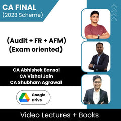 CA Final (2023 Scheme) (Audit + FR + AFM) (Exam oriented) Video Lectures by CA Abhishek Bansal, CA Vishal Jain, CA Shubham Agrawal (Download + Books)