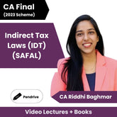 CA Final Indirect Tax Laws (Safal) Video Lectures by CA Riddhi Baghmar (Pendrive) - BuyTestSeries.in