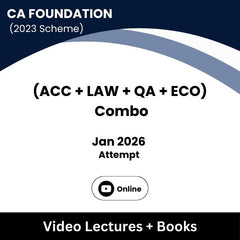 CA Foundation (2023 Scheme) (ACC + LAW + QA + ECO) Combo Video Lectures for Jan 2026 Attempt (Online).