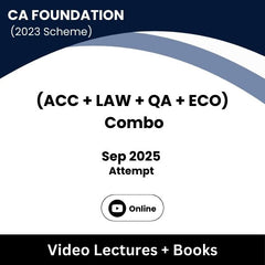 CA Foundation (2023 Scheme) (ACC + LAW + QA + ECO) Combo Video Lectures for Sep 2026 Attempt (Online).