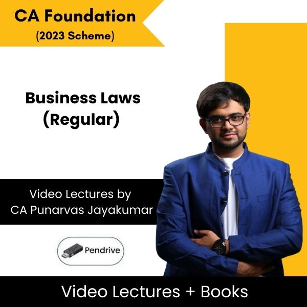 CA Foundation (2023 Scheme) Business Laws (Regular) Video Lectures by CA Punarvas Jayakumar (Pendrive)