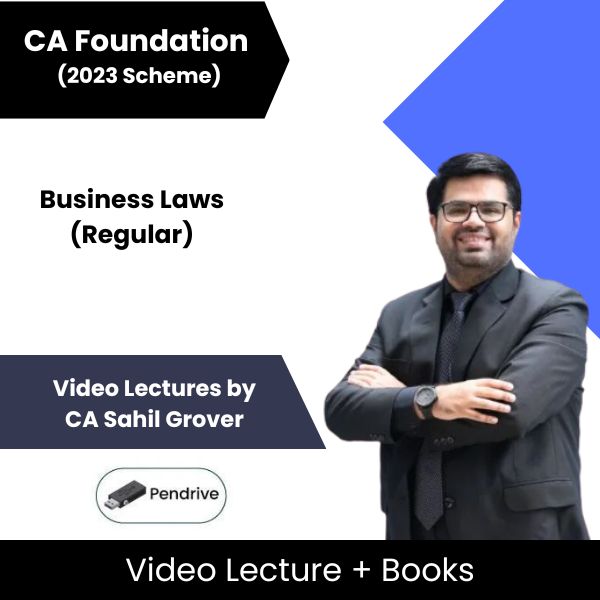 CA Foundation (2023 Scheme) Business Laws (Regular) Video Lectures by CA Sahil Grover (Pendrive)