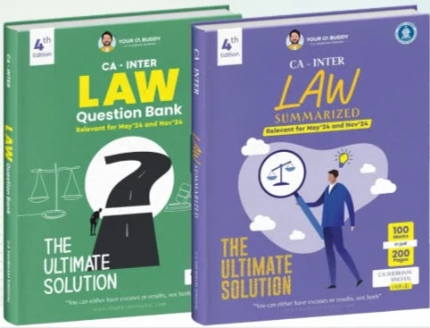 CA Inter (2023 Scheme) The Ultimate Solution Law (Summary + Question) Book Set by CA Shubham Singhal