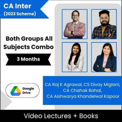 CA Inter Both Groups All Subjects Combo Video Lectures By CA Raj K Agrawal, CS Divay Miglani, CA Chahak Bahal, CA Aishwarya Khandelwal Kapoor (Download + Books, 3 Months)