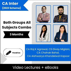 CA Inter Both Groups All Subjects Combo Video Lectures By CA Raj K Agrawal, CS Divay Miglani, CA Chahak Bahal, CA Aishwarya Khandelwal Kapoor (Pendrive + eBooks, 3 Months)