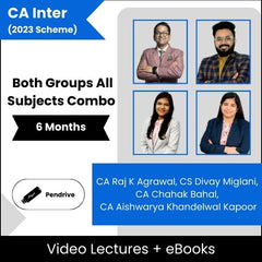 CA Inter Both Groups All Subjects Combo Video Lectures By CA Raj K Agrawal, CS Divay Miglani, CA Chahak Bahal, CA Aishwarya Khandelwal Kapoor (Pendrive + eBooks, 6 Months)