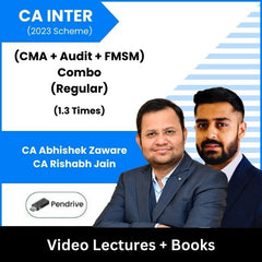 CA Inter (CMA + Audit + FMSM) Combo (Regular) Video Lectures by CA Abhishek Zaware, CA Rishabh Jain (Pendrive, 1.3 Times)