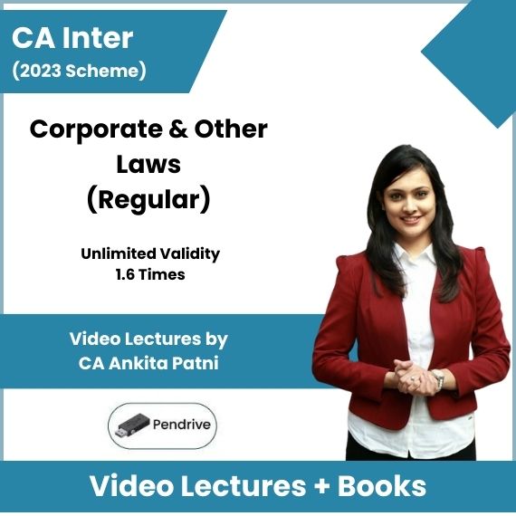 CA Inter (2023 Scheme) Corporate & Other Laws (Regular) Video Lectures by CA Ankita Patni (Pendrive, Unlimited Validity, 1.6 Times)