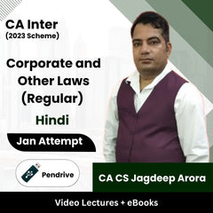 CA Inter (2023 Scheme) Corporate and Other Laws (Regular) Video Lectures by CA CS Jagdeep Arora Jan Attempt (Pendrive + eBooks)