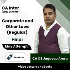 CA Inter (2023 Scheme) Corporate and Other Laws (Regular) Video Lectures by CA CS Jagdeep Arora May Attempt (Pendrive + eBooks)