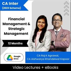 CA Inter Financial Management & Strategic Management Video Lectures By CA Raj K Agrawal, CA Aishwarya Khandelwal Kapoor (Download + eBooks, 12 Months)