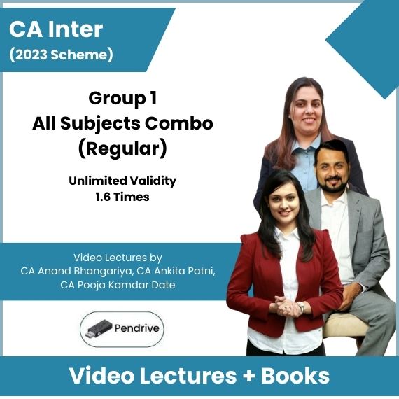 CA Inter (2023 Scheme) Group 1 All Subjects Combo (Regular) Video Lectures by CA Anand Bhangariya, CA Ankita Patni, CA Pooja Kamdar Date (Pendrive, Unlimited Validity, 1.6 Times)