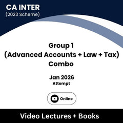 CA Inter (2023 Scheme) Group 1 (Advanced Accounts + Law + Tax) Combo Video Lectures for Jan 2026 Attempt (Online)