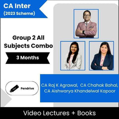 CA Inter Group 2 All Subjects Combo Video Lectures By CA Raj K Agrawal, CA Chahak Bahal, CA Aishwarya Khandelwal Kapoor (Pendrive + Books, 3 Months)