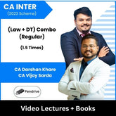 CA Inter (Law + DT) Combo (Regular) Video Lectures by CA Darshan Khare, CA Vijay Sarda (Pendrive, 1.5 Times)