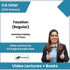 CA Inter (2023 Scheme) Taxation (Regular) Video Lectures by CA Pooja Kamdar Date (Pendrive, Unlimited Validity, 1.3 Times)