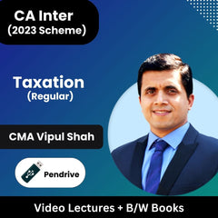CA Inter (2023 Scheme) Taxation (Regular) Video Lectures by CMA Vipul Shah (Pendrive + B/W Books)