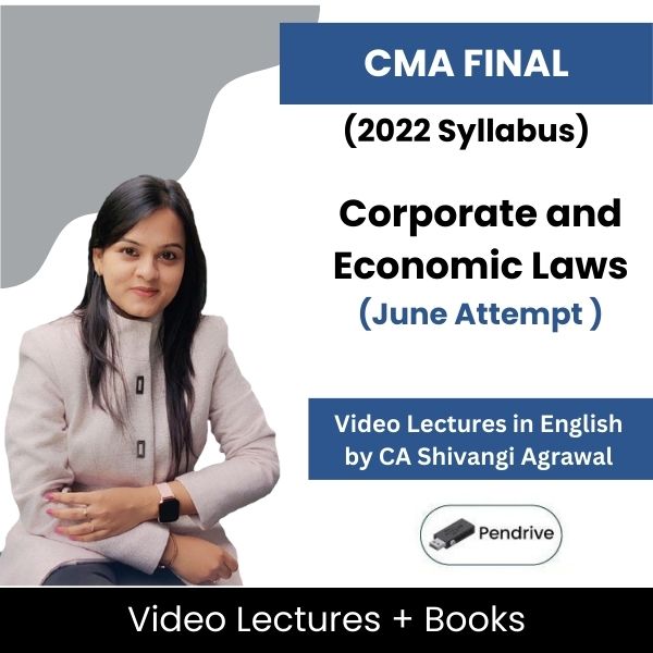 CMA Final (2022 Syllabus) Corporate and Economic Laws Video Lectures in English by CA Shivangi Agrawal June Attempt (Pendrive + Books)