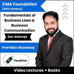 CMA Foundation (2022 Syllabus) Fundamentals of Business Laws & Business Communication Video Lectures by Prof Nitin Bharadwaj Dec Attempt (Pendrive)