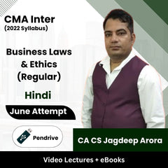 CMA Inter (2022 Syllabus) Business Laws & Ethics (Regular) Video Lectures by CA CS Jagdeep Arora June Attempt (Pendrive + eBooks)