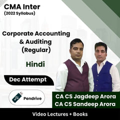 CMA Inter (2022 Syllabus) Corporate Accounting & Auditing (Regular) Video Lectures by CA CS Sandeep Arora, CA CS Jagdeep Arora Dec Attempt (Pendrive + Books)