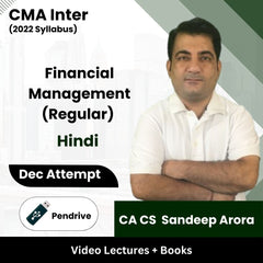 CMA Inter (2022 Syllabus) Financial Management (Regular) Video Lectures by CA CS Sandeep Arora Dec Attempt (Pendrive + Books)