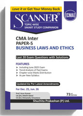 Shuchita Scanner CMA Inter Paper-5 Business Laws and Ethics Green Edition.