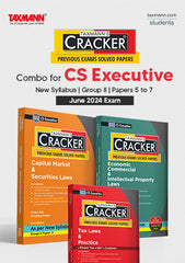 Cracker Combo: Papers 5 to 7 (CMSL, EC & IPL, & Tax) Set of 3 Books for CS Executive (2022 Syllabus) by Taxmann