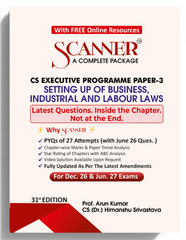 Shuchita Scanner CS Executive Paper-3 Setting Up of Business Industrial and Labour Laws Green Edition