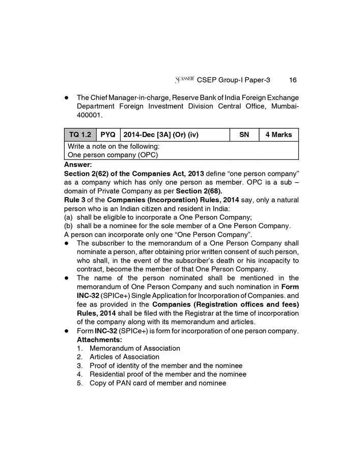 Shuchita Scanner CS Executive Paper-3 Setting Up of Business Industrial and Labour Laws Green Edition