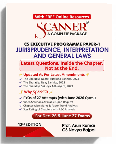 Shuchita Scanner CS Executive Paper-1 Jurisprudence, Interpretation and General Laws Green Edition