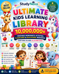 StudyNexa Mega Kids Printables Bundle โ 10 Million+ Educational Worksheets, Flashcards, Activities & Coloring Pages