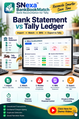 SNexa BankBookMatch – Bank vs Tally Reconciliation Software | BRS & Tally XML