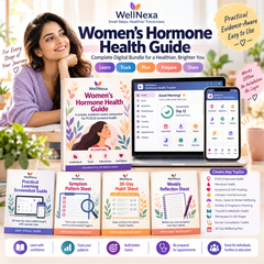 WellNexa Women’s Hormone Health Guide – PCOS, Period & Hormone Tracker App + 30-Day Wellness Planner