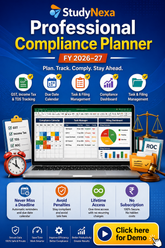 StudyNexa Professional Compliance Planner FY 2026–27 – GST, Income Tax, TDS & ROC Tracker | Due Date Calendar & Filing System | Lifetime Access