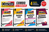Taxmann Cracker Combo Papers 1 to 4 (Accounts, Law, Maths, LR & Stats, and Economics) Set of 4 Books for CA Foundation