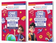 One For All Question Bank + One For All Workbook (NCERT & CBSE) for Class 6 Mathematics (Set of 2 Books) by Oswaal Books