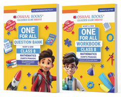 One For All Question Bank + One For All Workbook (NCERT & CBSE) for Class 8 Mathematics (Set of 2 Books) by Oswaal Books