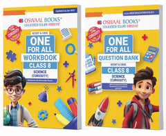 One For All Question Bank + One For All Workbook (NCERT & CBSE) for Class 8 Science (Set of 2 Books) by Oswaal Books