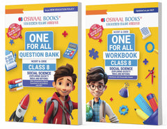 One For All Question Bank + One For All Workbook (NCERT & CBSE) for Class 8 Social Science (Set of 2 Books) by Oswaal Books