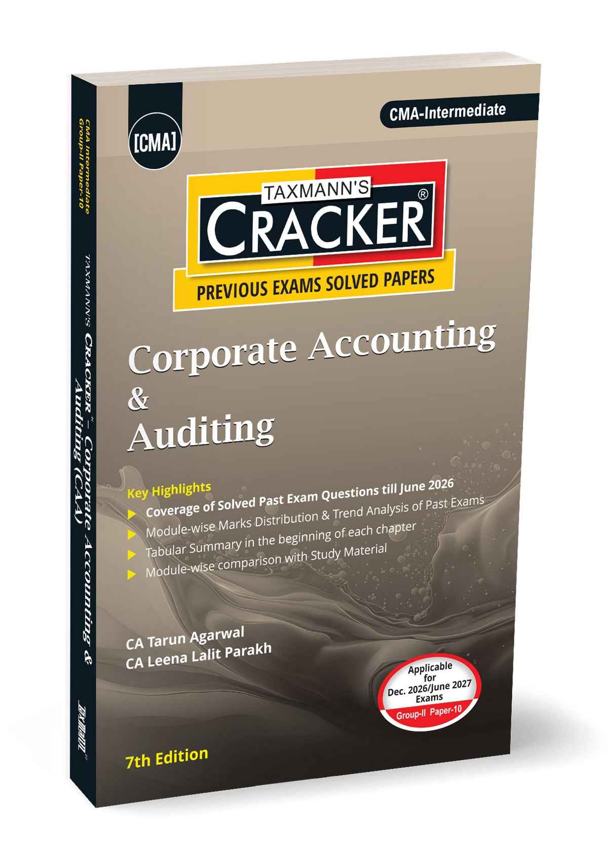 Taxmann Cracker - Corporate Accounting and Auditing Book for CMA Inter by Leena Lalit Parakh, Tarun Agarwal