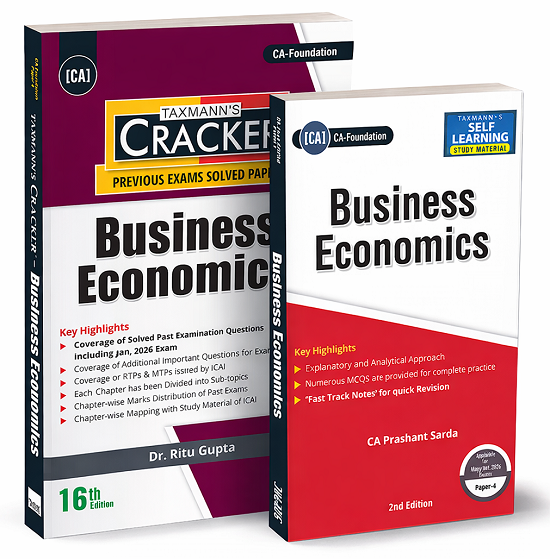 Taxmann Essentials Combo Business Economics (Study Material + Cracker - Set of 2 Books) for CA Foundation