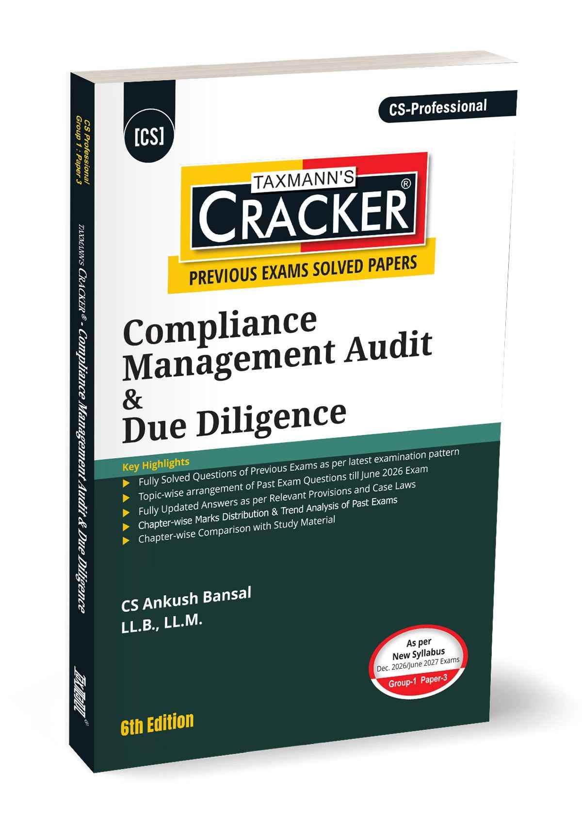 Taxmann Cracker - Compliance Management Audit & Due Diligence (CMADD) Book for CS Professional by Ankush Bansal