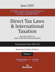 Snow White DIRECT TAX LAWS & INTERNATIONAL TAXATION book for CA/CS/CMA by TN Manoharan, GR Hari