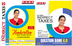 CA Final (2023 Scheme) Indirect Tax Laws (Handwritten + Question Bank) Book by CA Riddhi Baghmar